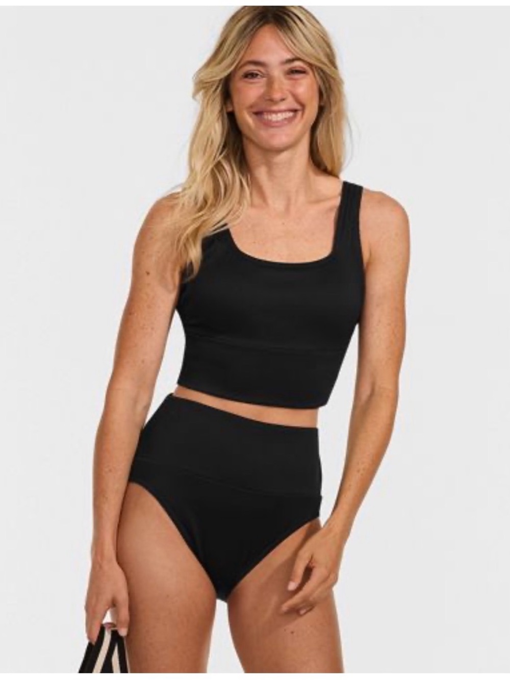 Lands End Medium (10-12) women’s black swimsuit set